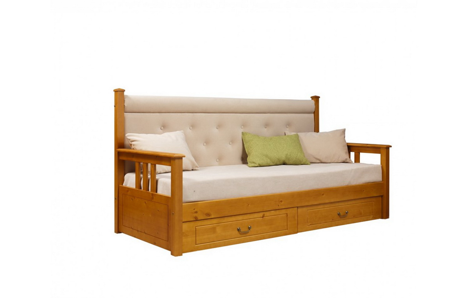 Тахта Дания с мягким изголовьем 800х2000 с ящиками