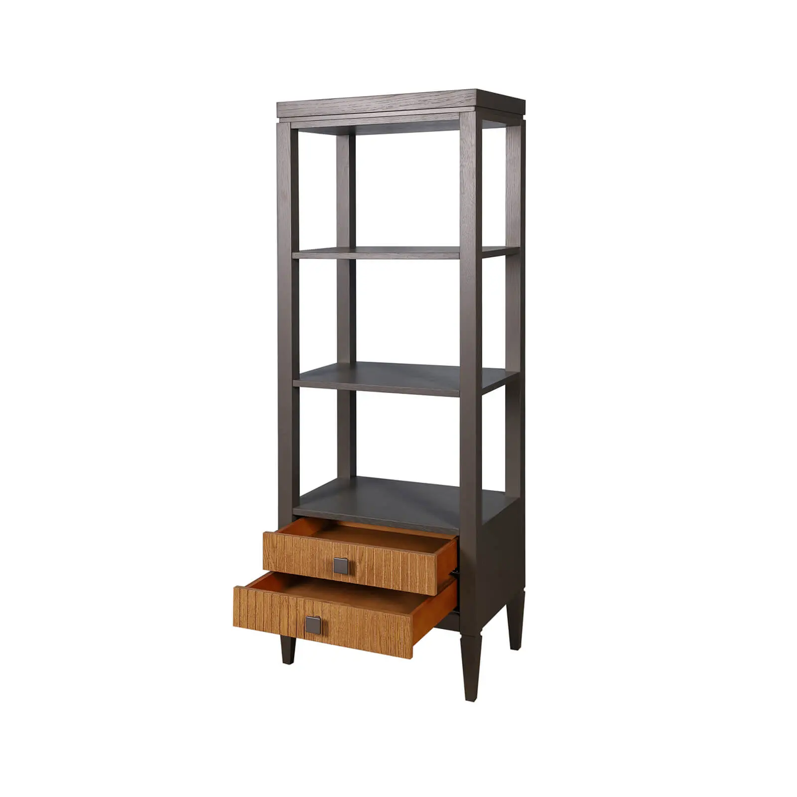 (9.6.1) Этажерка с 2 ящиками "Фокстрот" 03А (бетон/дуб натуральный)