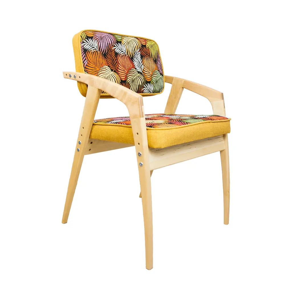 Стул Rabbit Wood Бруно гобелен Листья+рогожка Сан-Леон