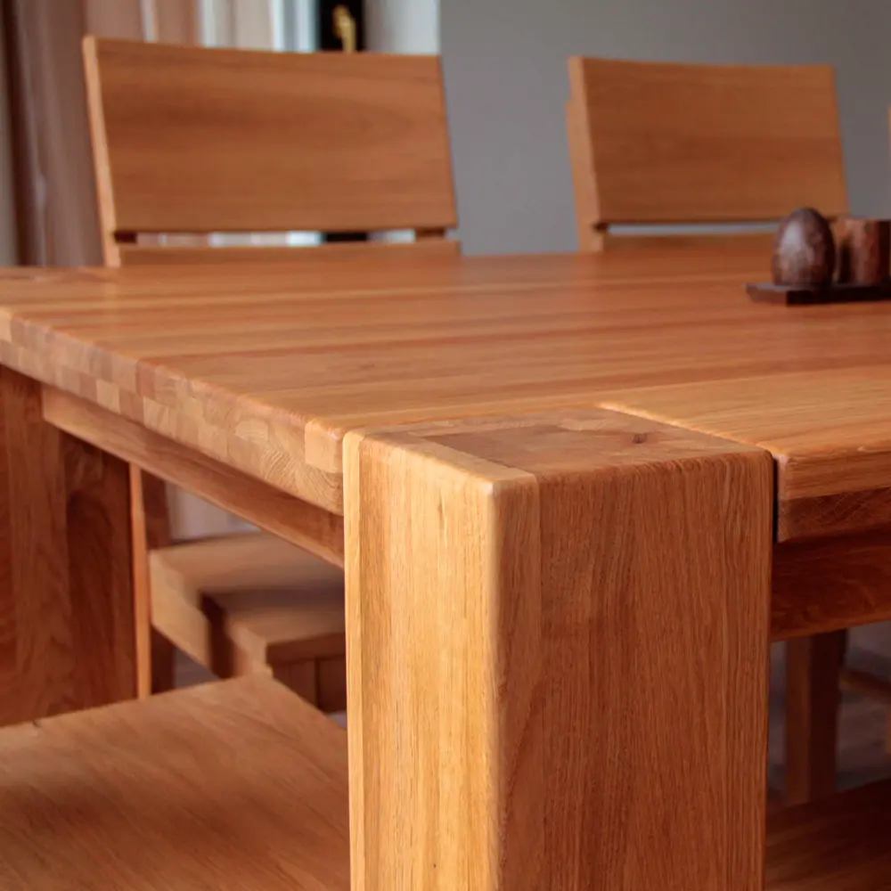 Стол обеденный из массива дуба Аляска 1200 (нога 90) "SR"