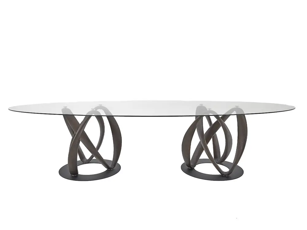 Стол Инфинити овальный стекло двойной 2800