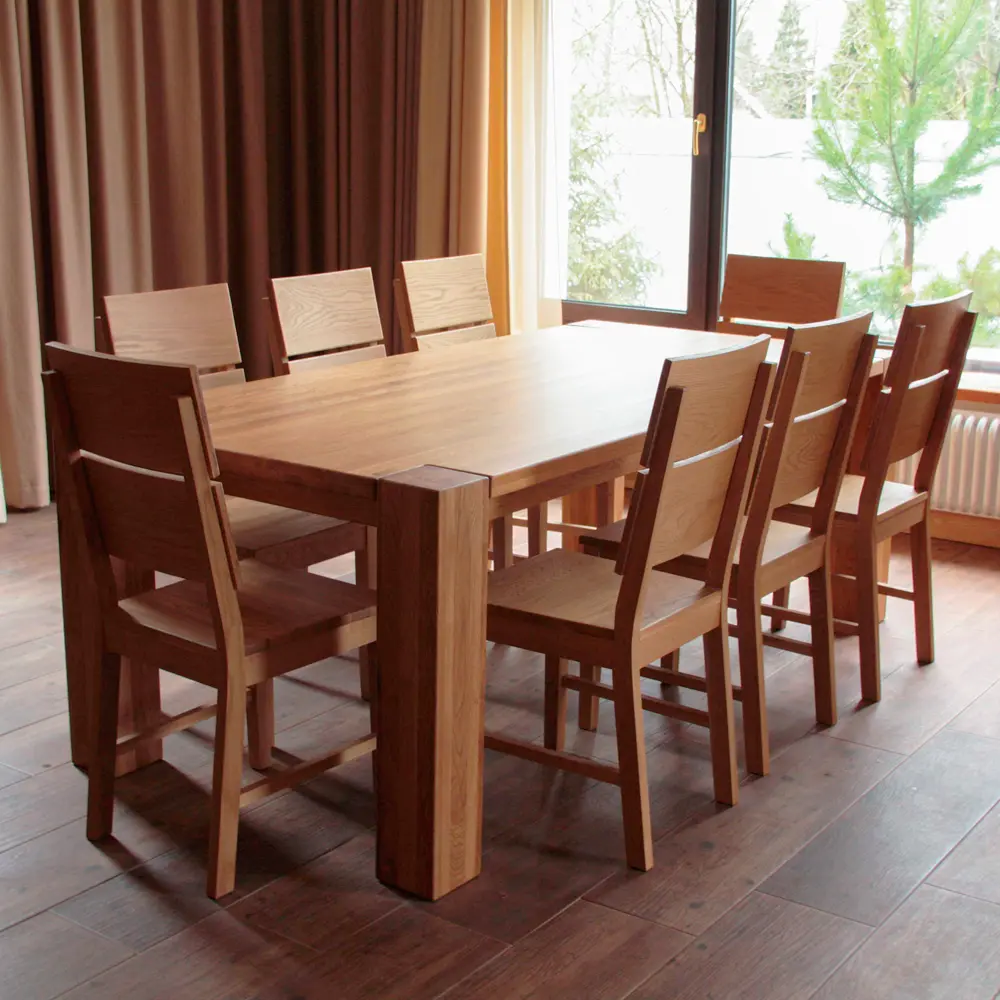 Стол обеденный из массива дуба Аляска 1800 (нога 90) "SR"