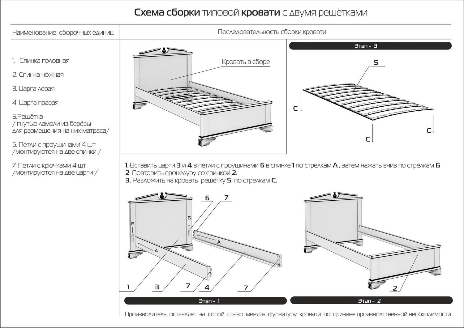 Кровать Авиньон 1200х2000