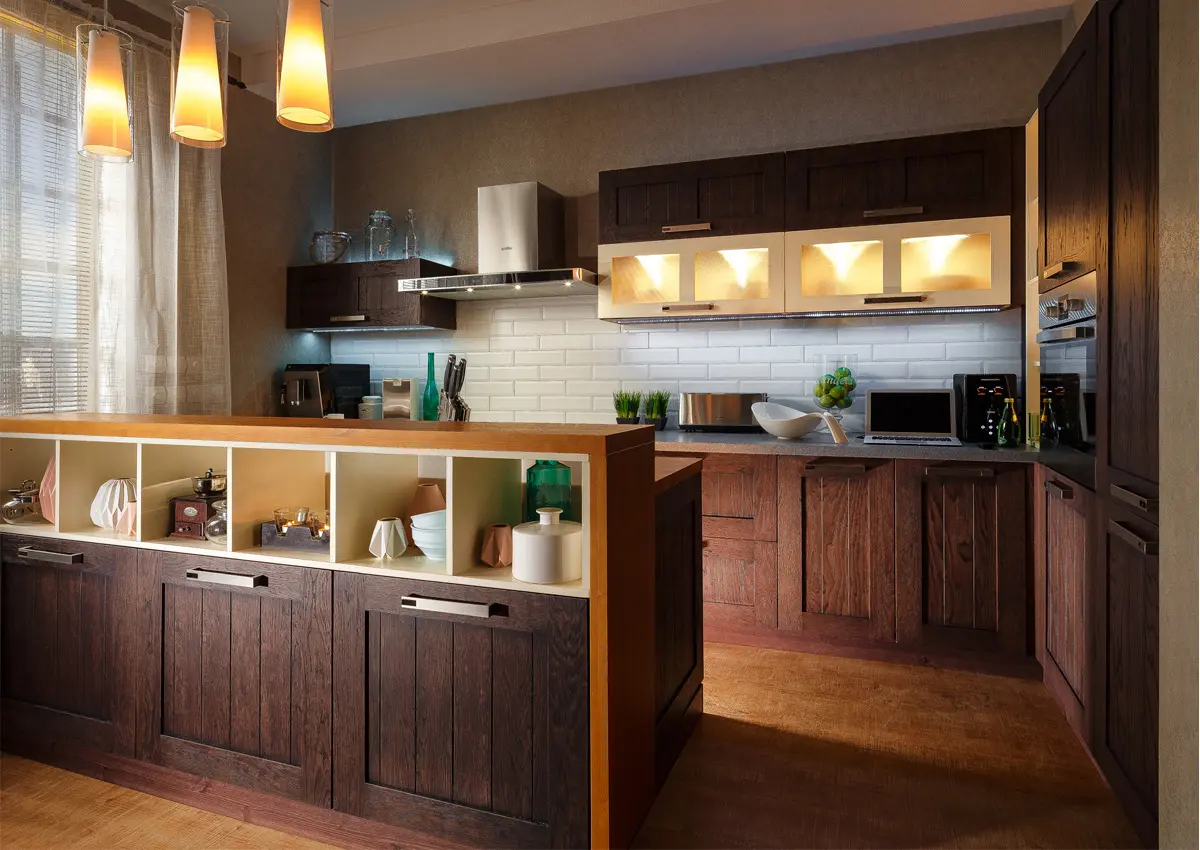 Кухня из массива Шоколад (цена за п/м)