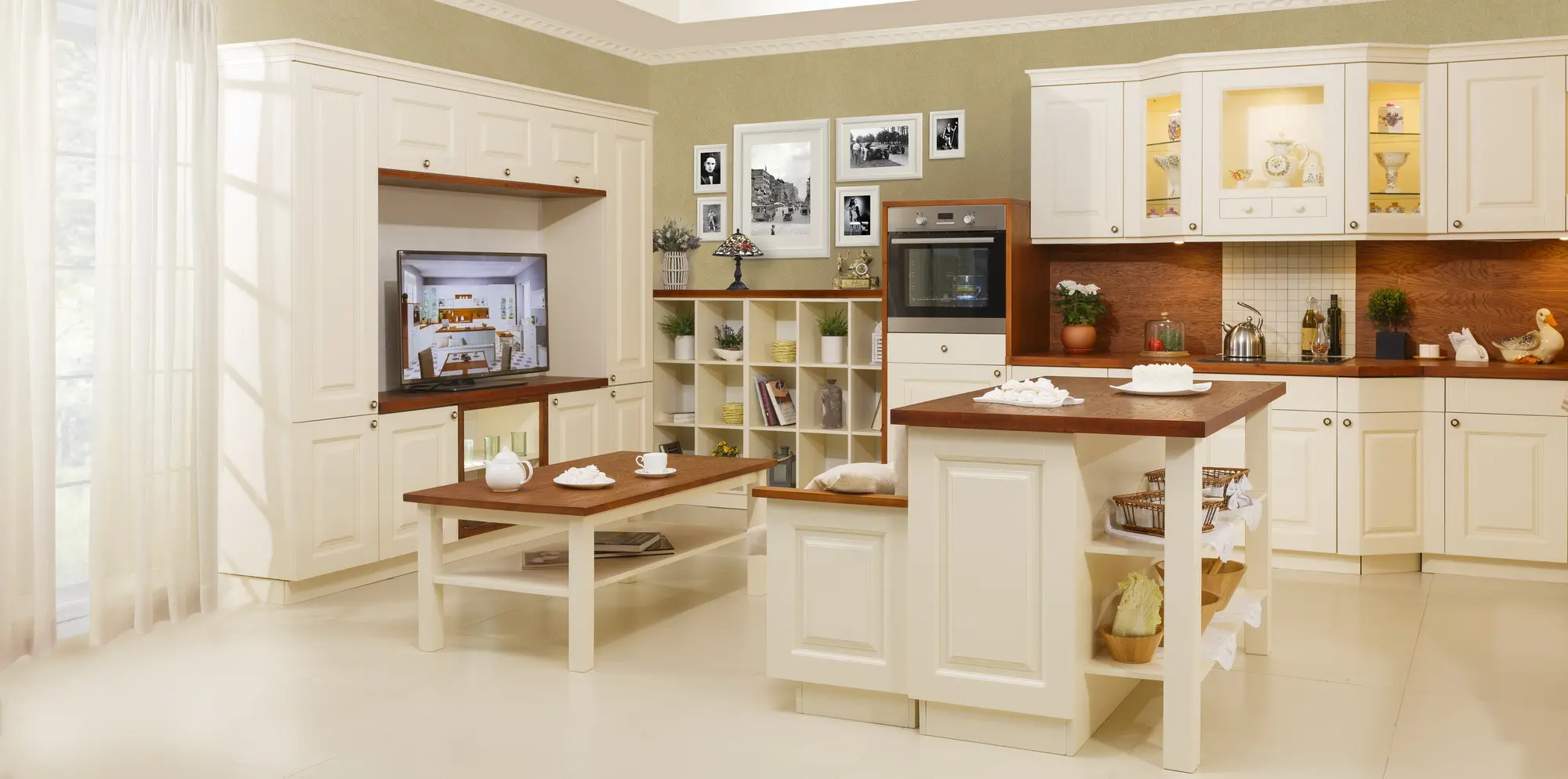 Кухня массив сосны Зефир (цена за п/м)