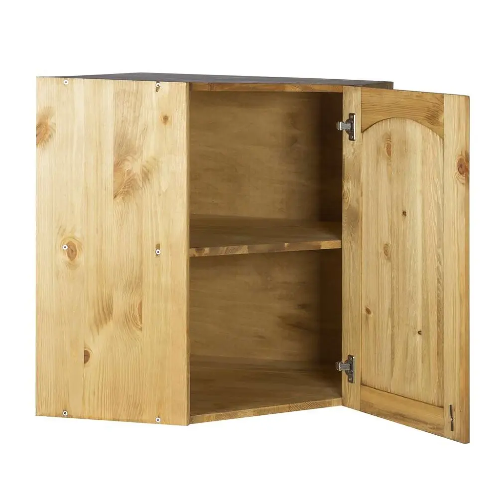 Шкаф настенный угловой Викинг GL №11/1 с дверью массив петли слева