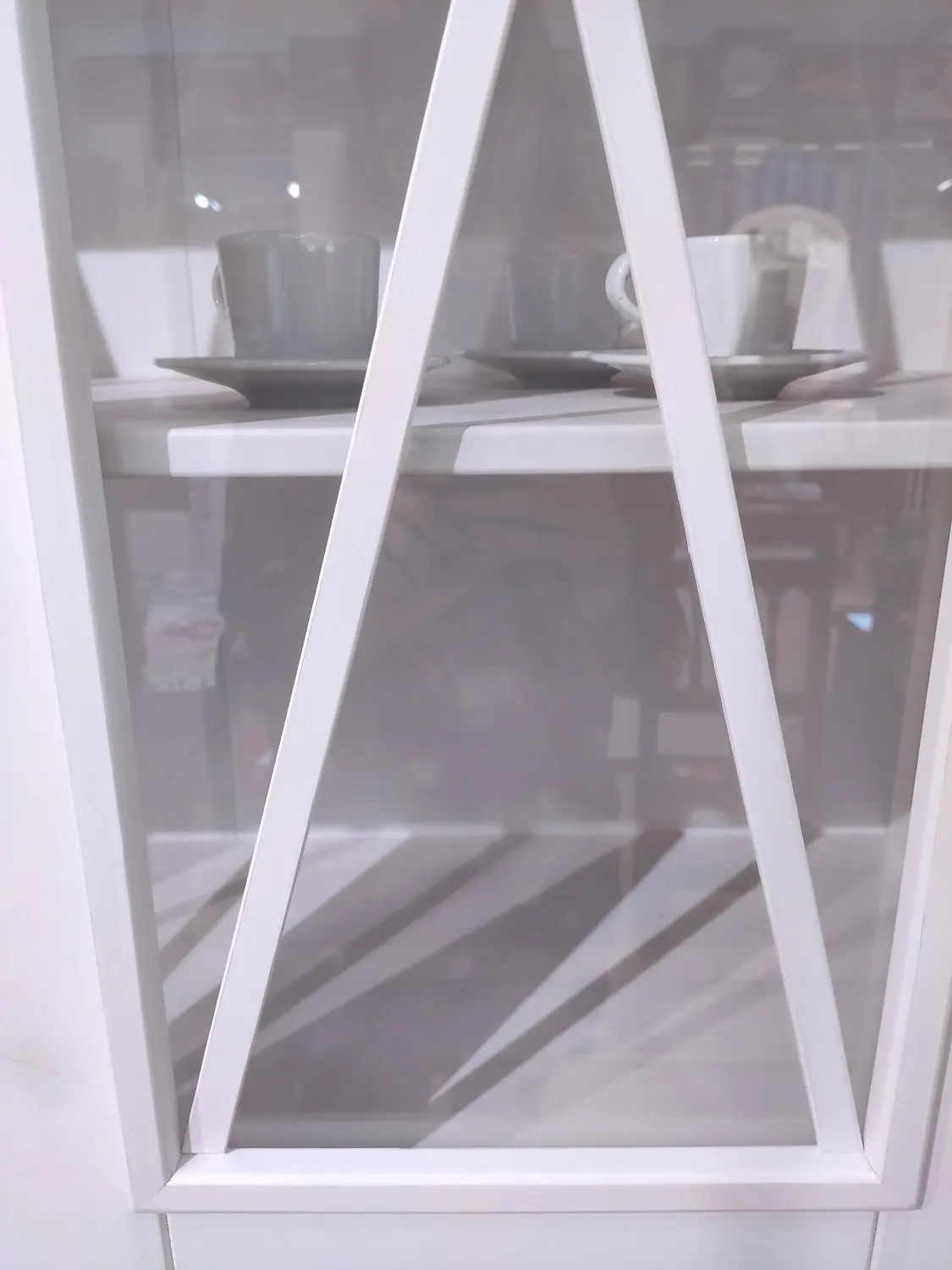 Шкаф Форест для посуды широкий 4-дверный с 1 ящиком белый воск/серый