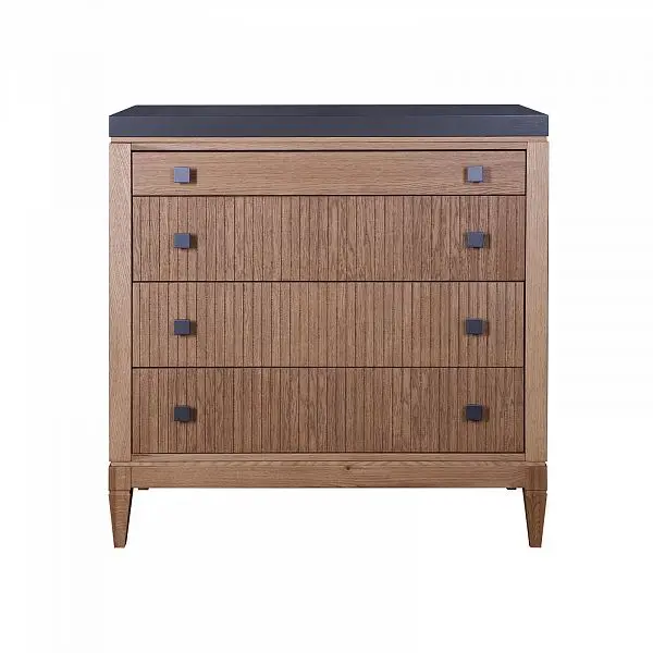 Комод с 4 ящиками из дуба Фокстрот 204B (дуб натуральный/бетон)