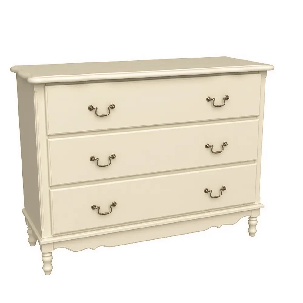 Комод с 3 ящиками белый Верден