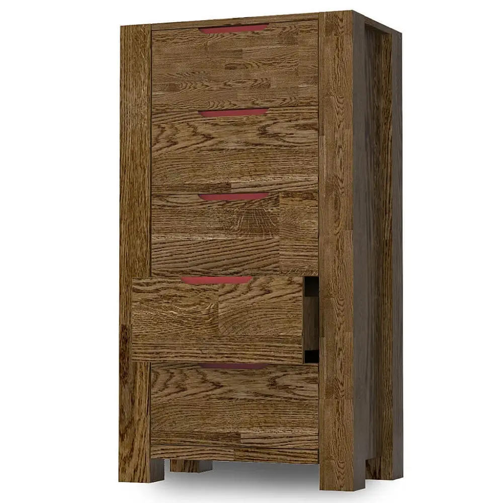 Комод с 5 ящиками дуб Рива