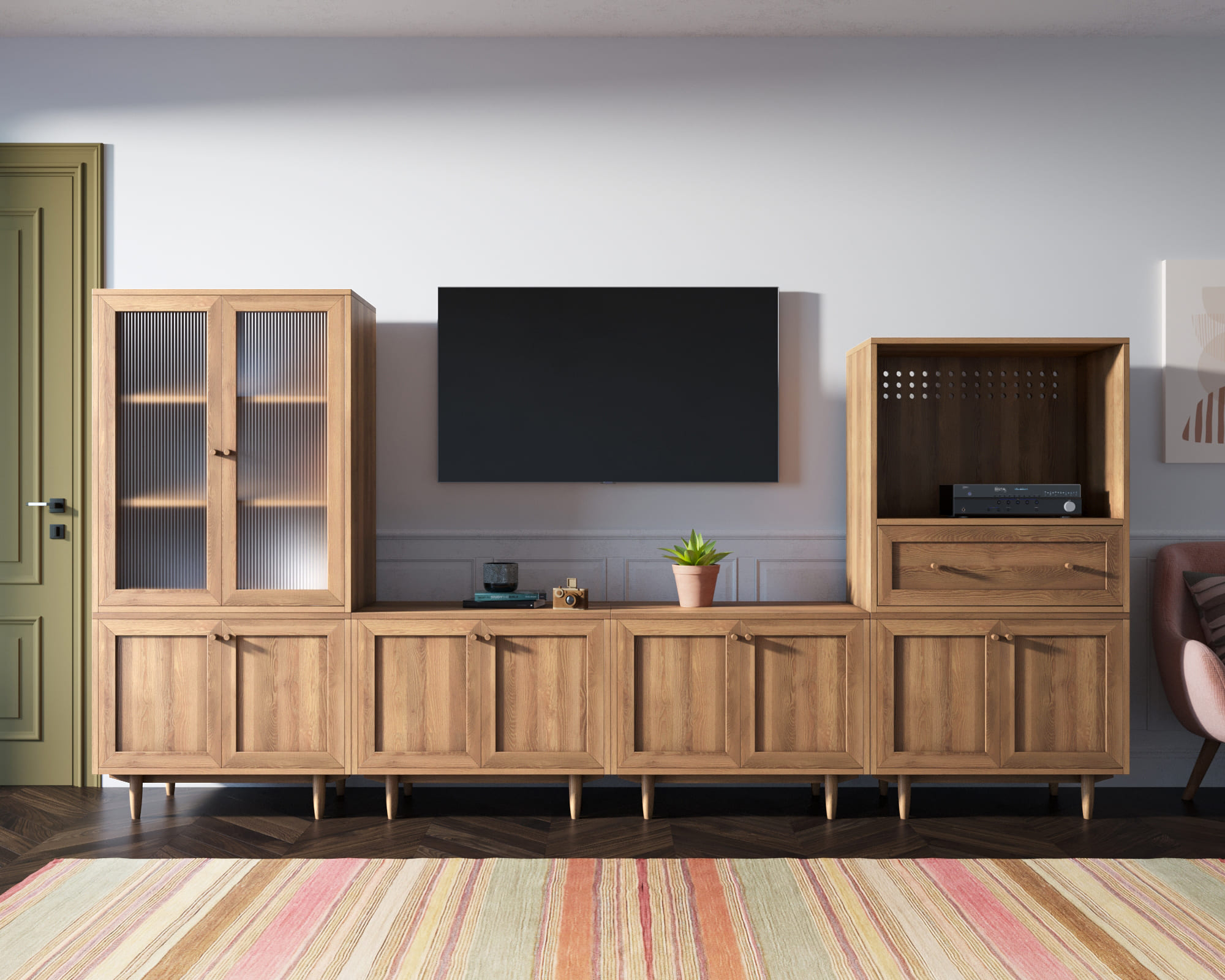 Шкаф с 3 полками и дверками средний "Smart" module 03