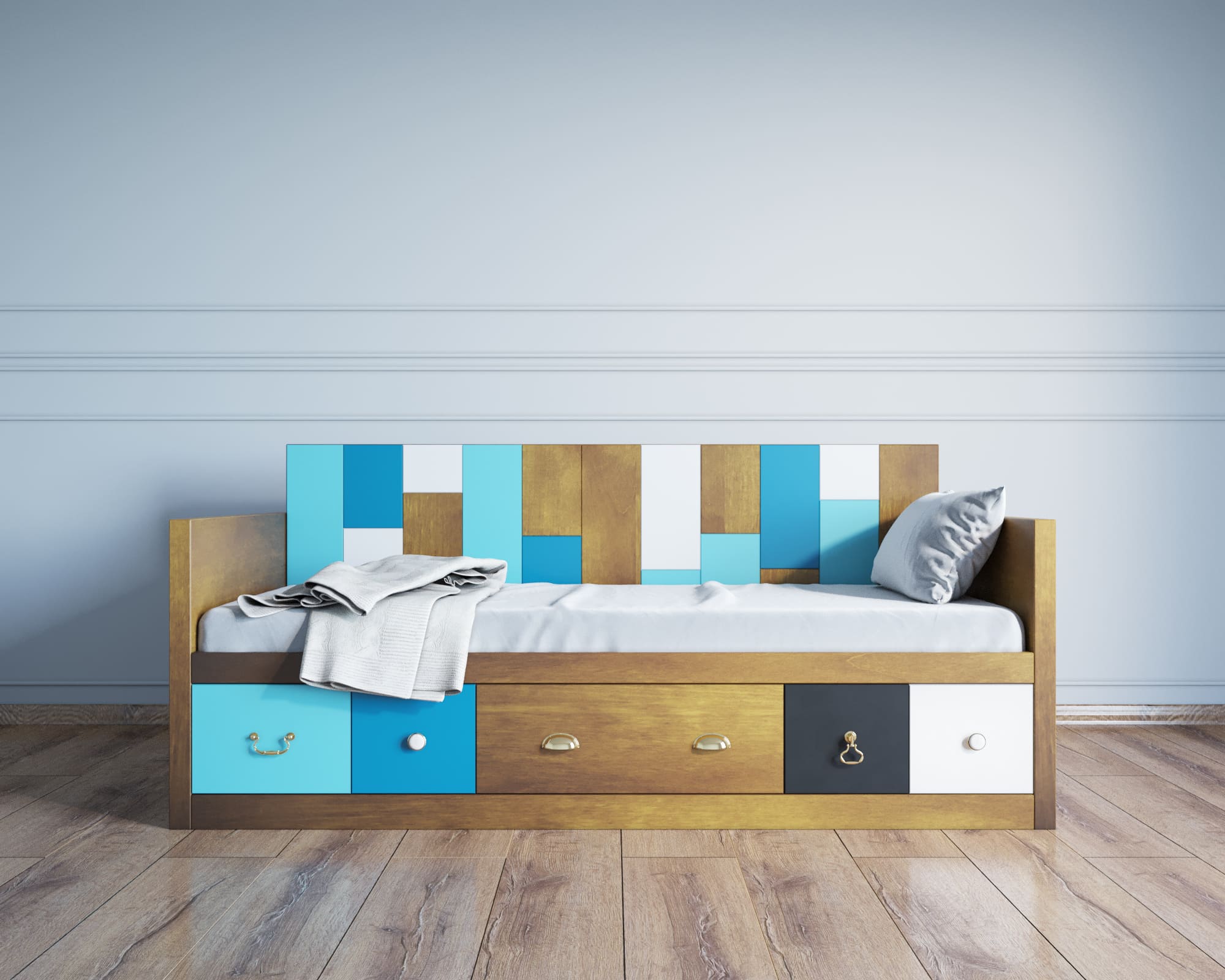 Кровать-кушетка с ящиками "Aquarelle"