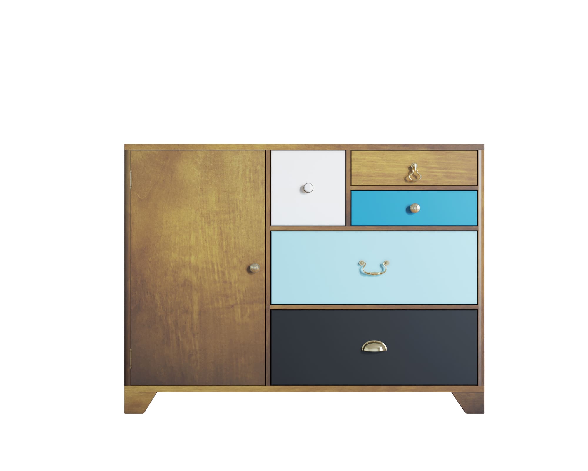 Комод малый с 5 ящиками массив берёзы «Aquarelle»