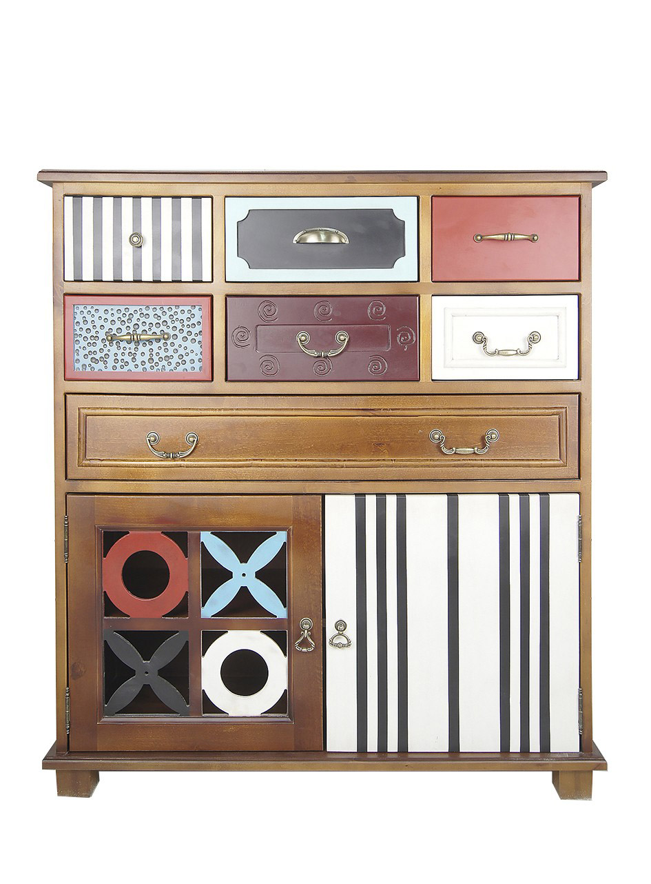 Вертикальный комод массив дерева Gouache Birch (7 ящиков) арт G20017ETG/1