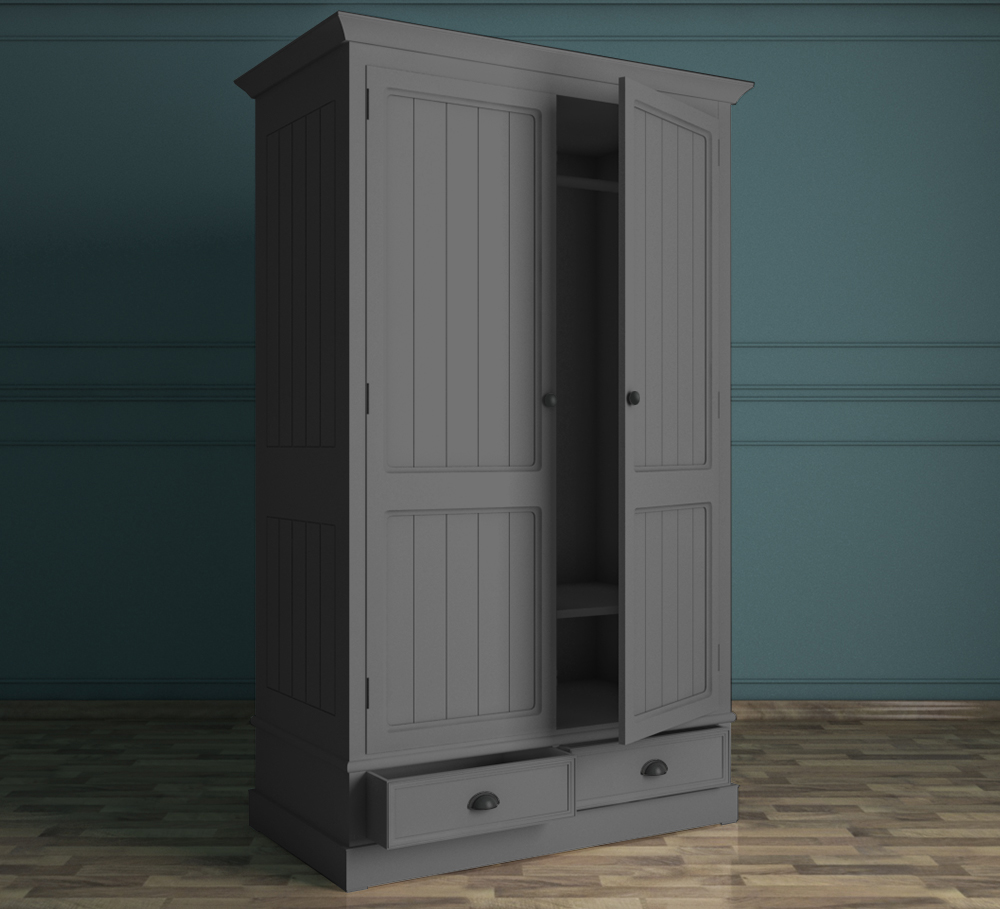 Серый двустворчатый шкаф «Palermo"