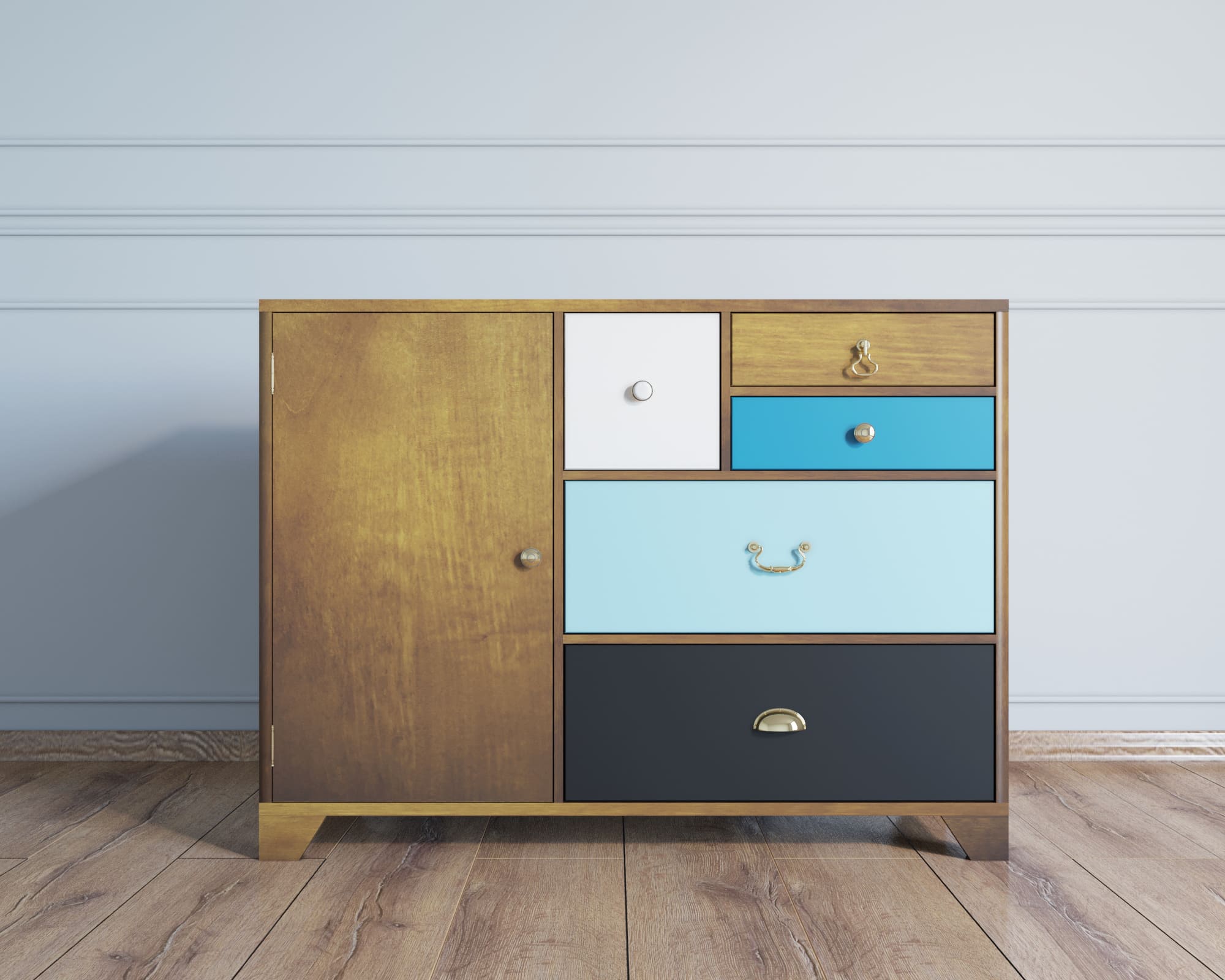 Комод малый с 5 ящиками массив берёзы «Aquarelle»