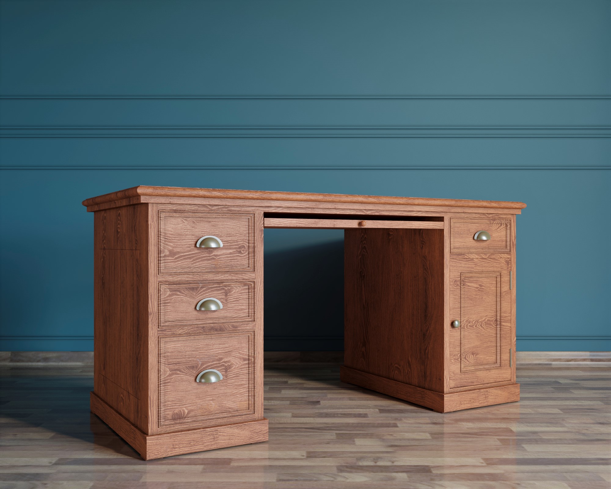 Стол рабочий с 4 ящиками "Palermo natural"