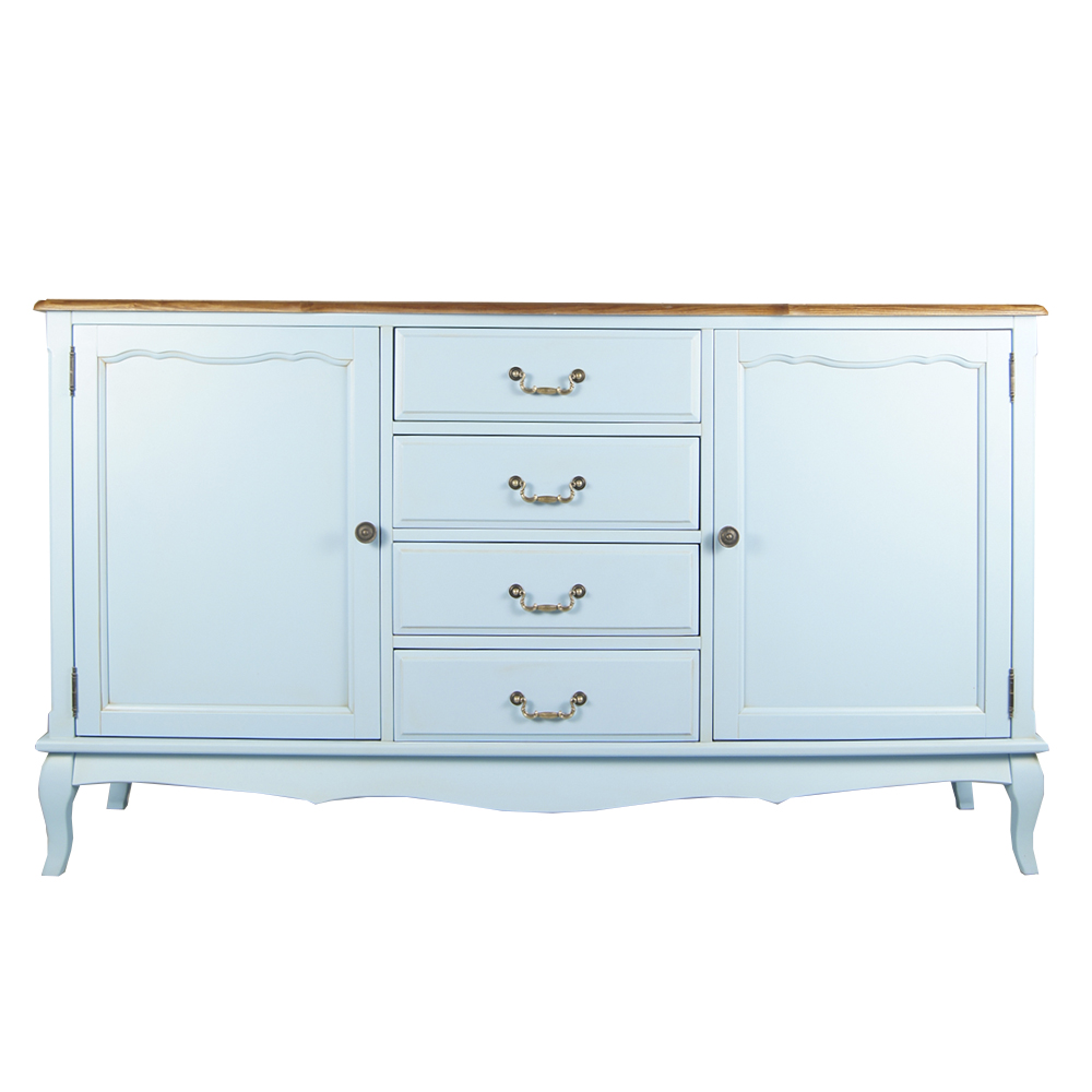Голубой комод Leontina с дверками и ящиками