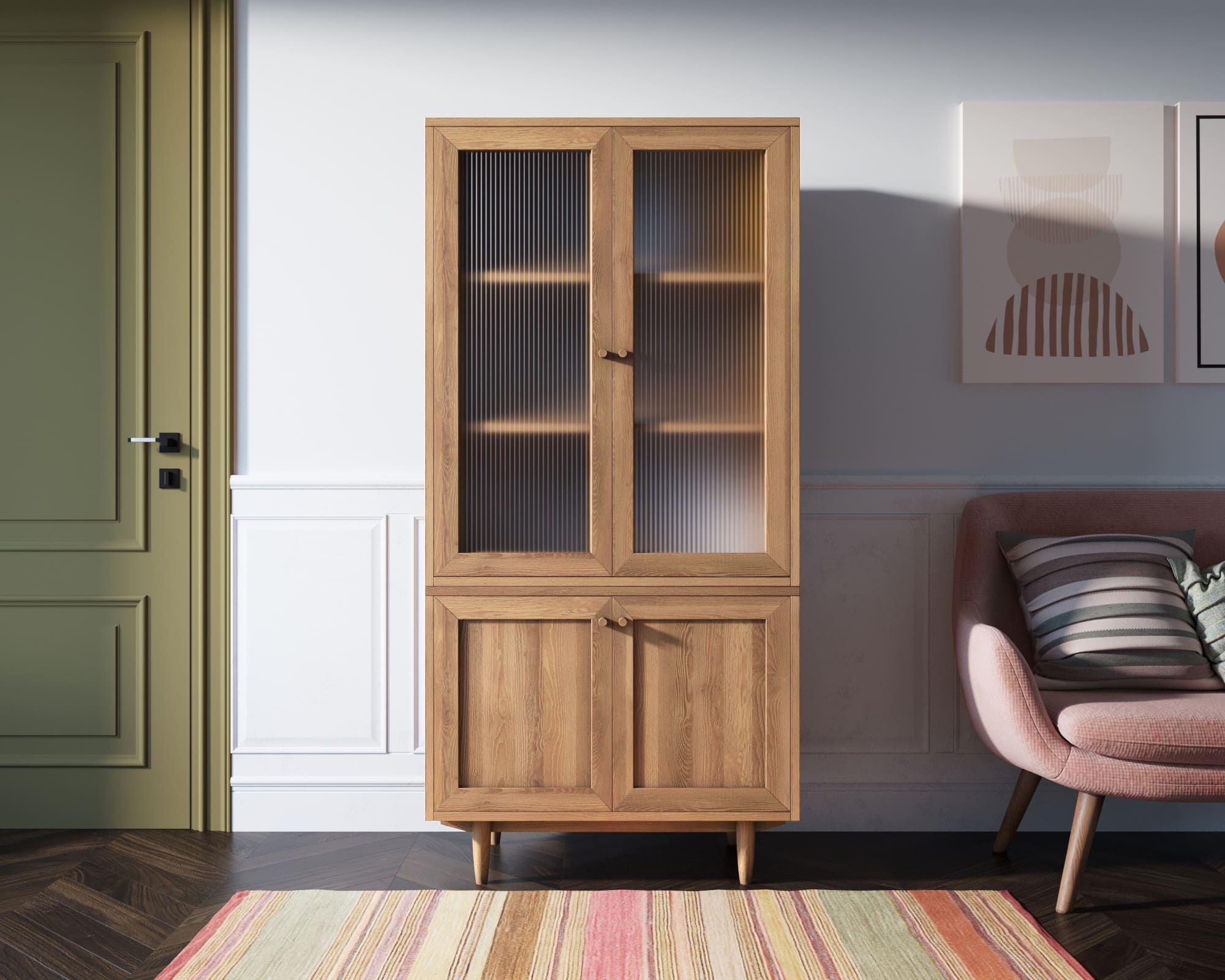 Шкаф с 3 полками и дверками средний "Smart" module 03