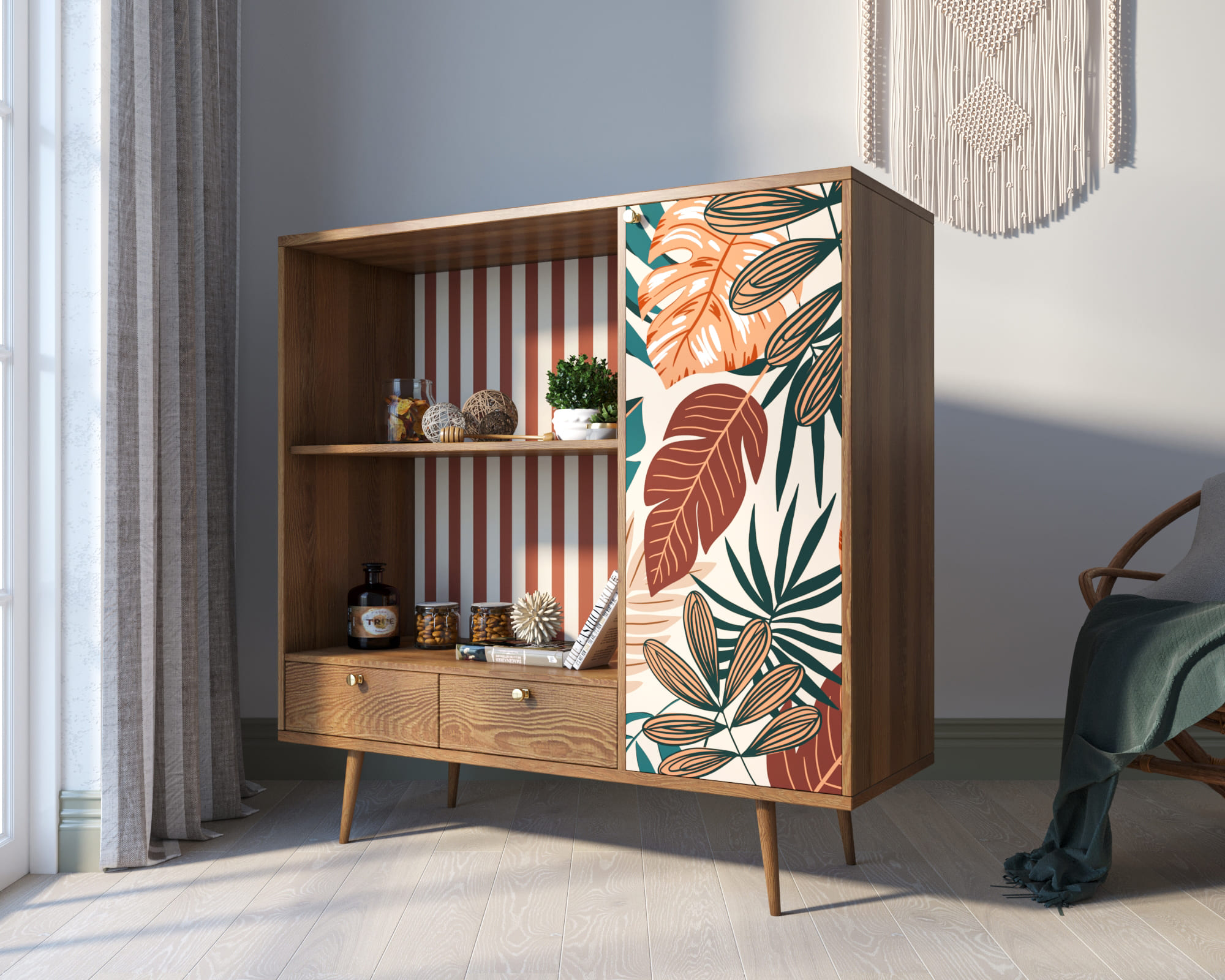 Стеллаж 2 ящика с нишей "Berber"