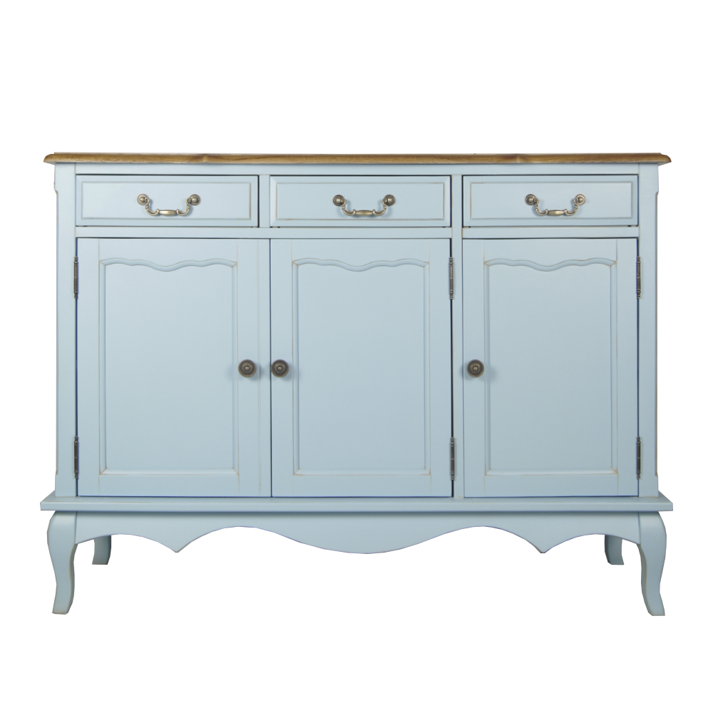 Комод 3 ящика массив "Leontina Blue" (3 ящика и 3 двери)