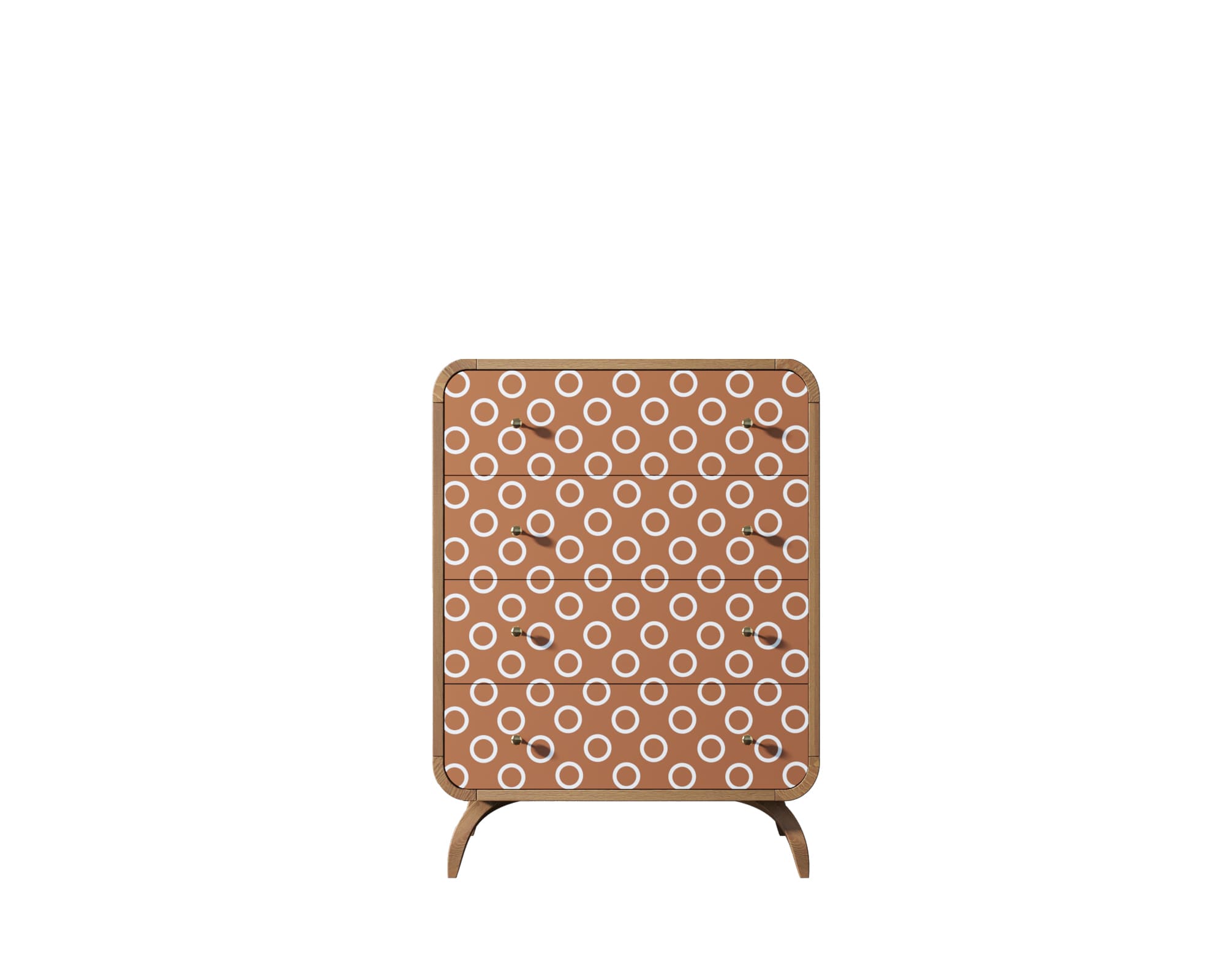 Высокий комод "Ellipse Print" с четырьмя ящиками принт 3