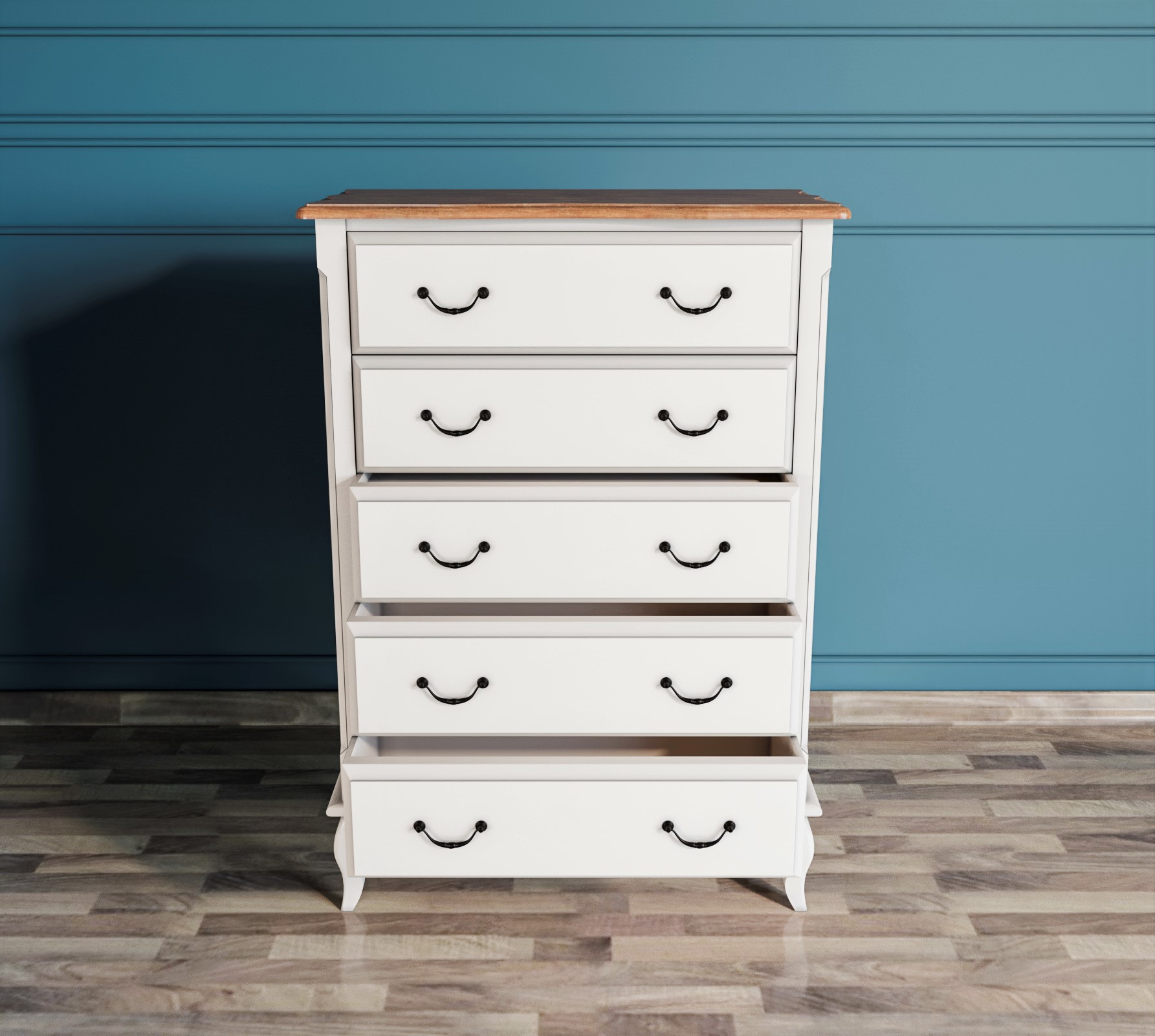 Комод мдф «Leontina» на пять ящиков вертикальный