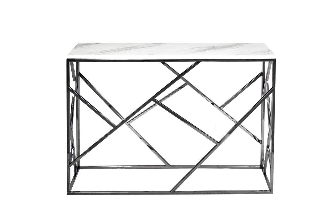 GY-CST2051214BLSM Консоль искусственный мрамор/ темный хром