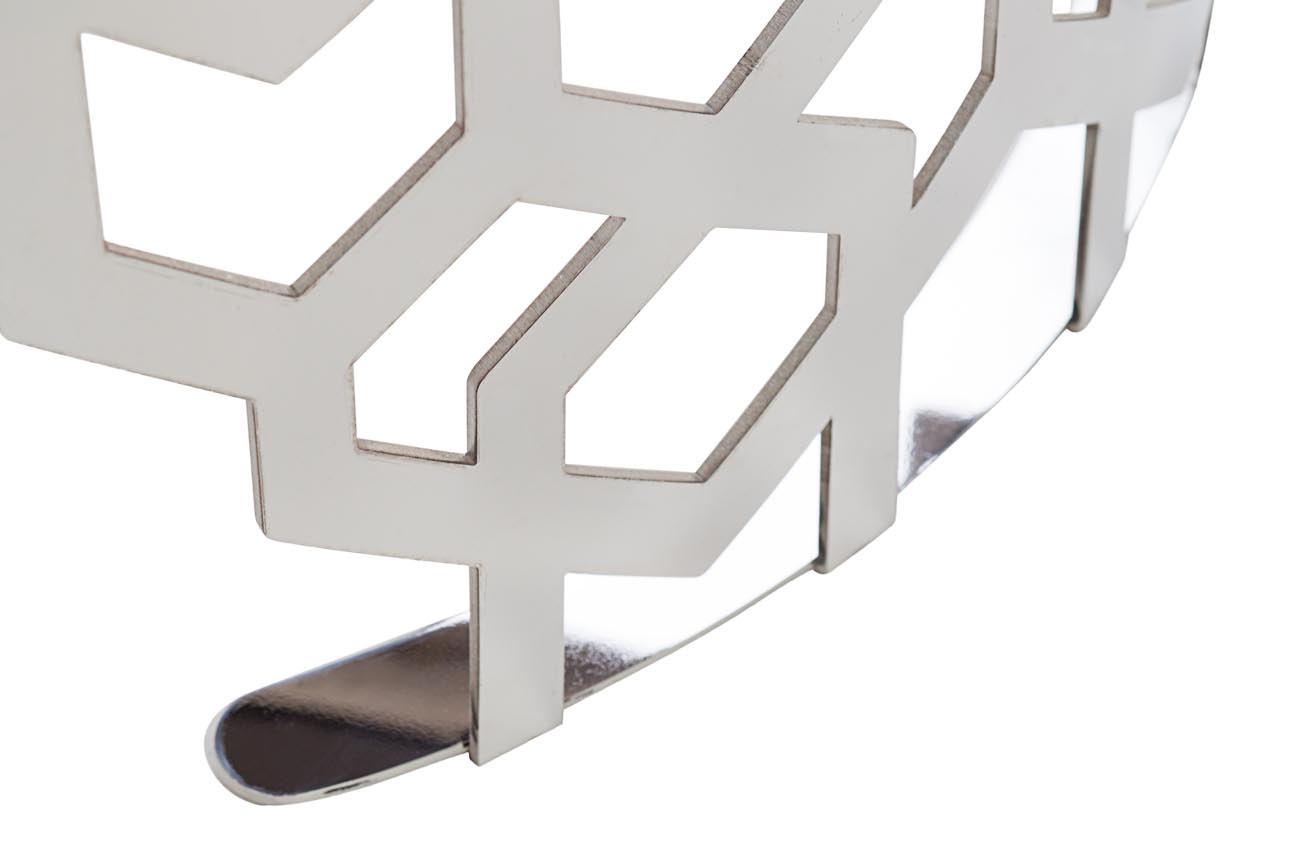 13RXET8011-SILVER Стол журнальный черн.стекло/серебро