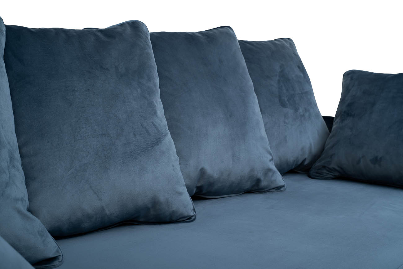 Диван Mores трехместный раскладной, велюр бирюзовый Bel36