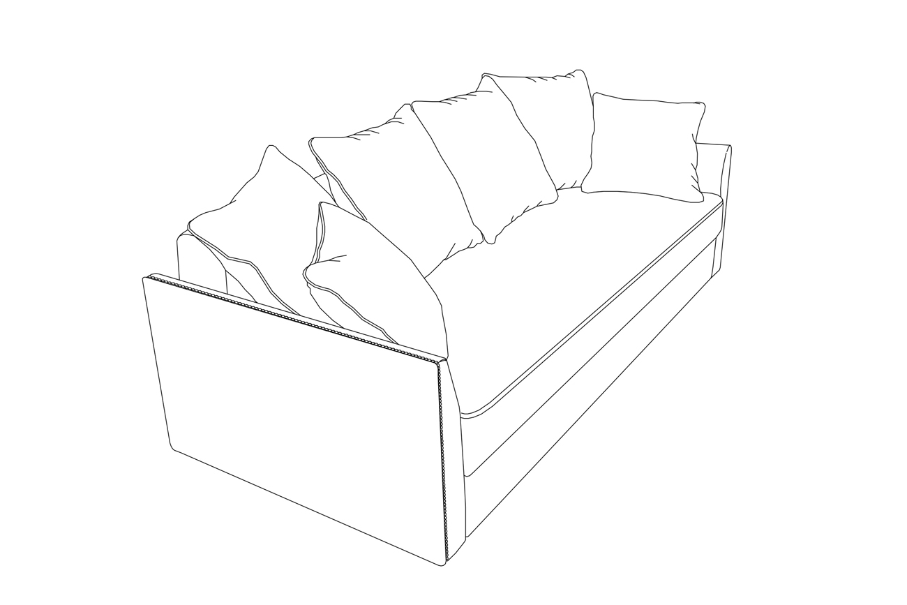 Диван Mores трехместный раскладной, велюр бирюзовый Bel36