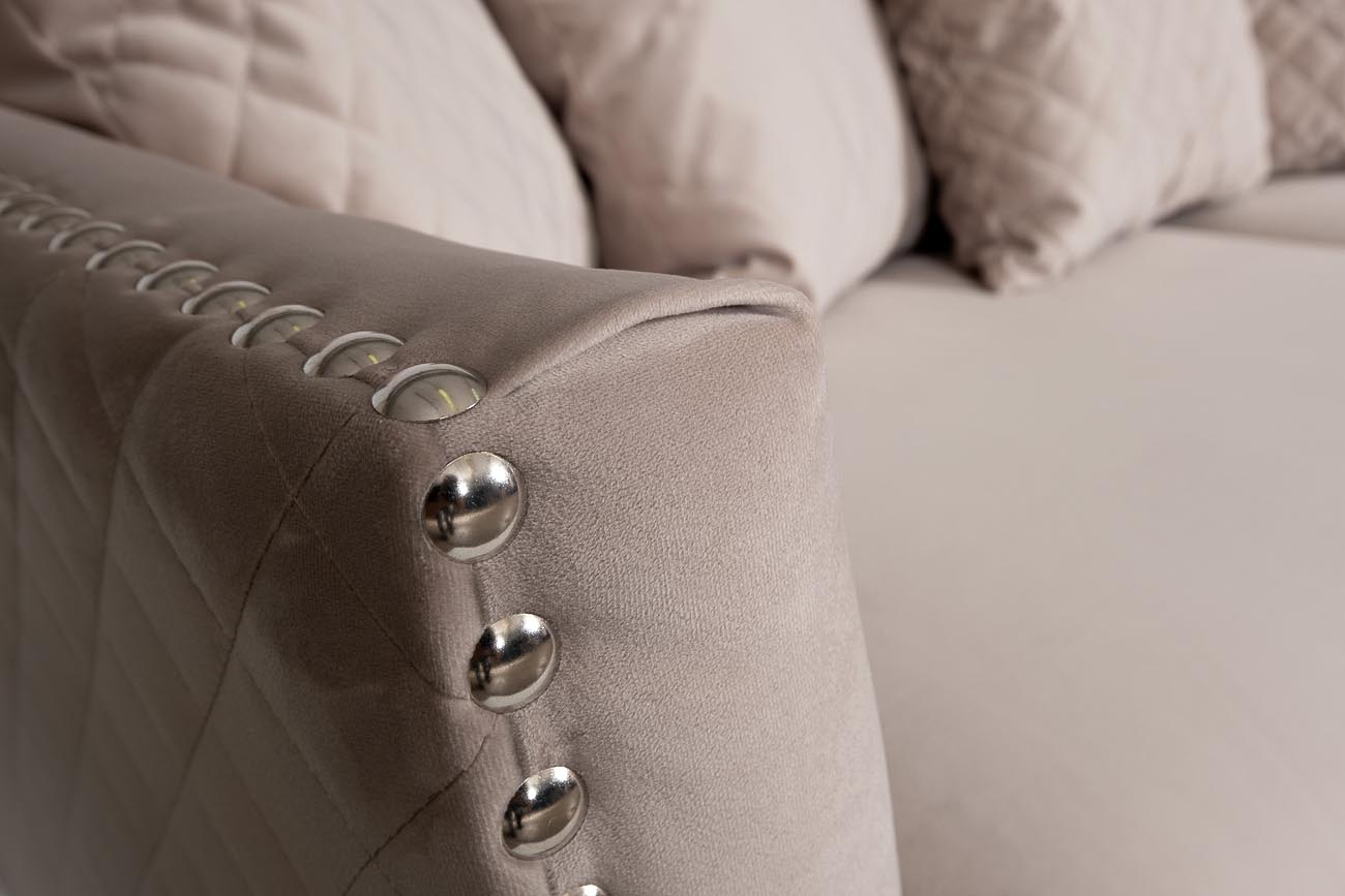 Диван Sorrento 250 трехместный, велюр крем-брюле Bel42