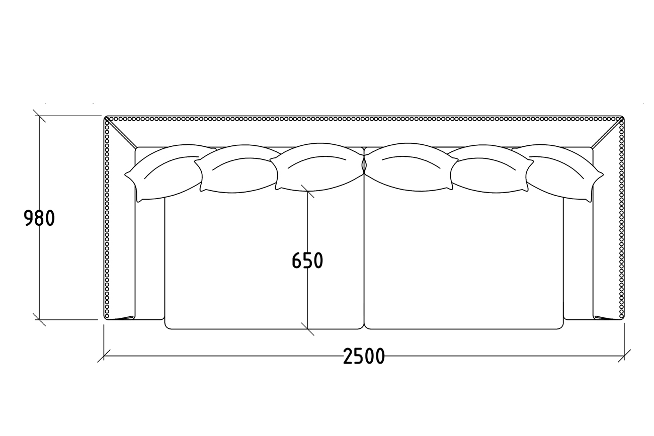 Диван Sorrento 250 трехместный, велюр крем-брюле Bel42