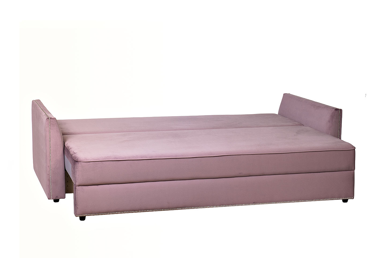 Диван Mores трехместный раскладной, велюр пыльная роза Н-Йорк40