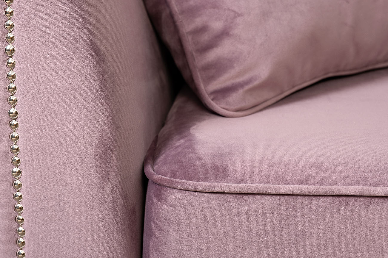 Диван Mores трехместный раскладной, велюр пыльная роза Н-Йорк40