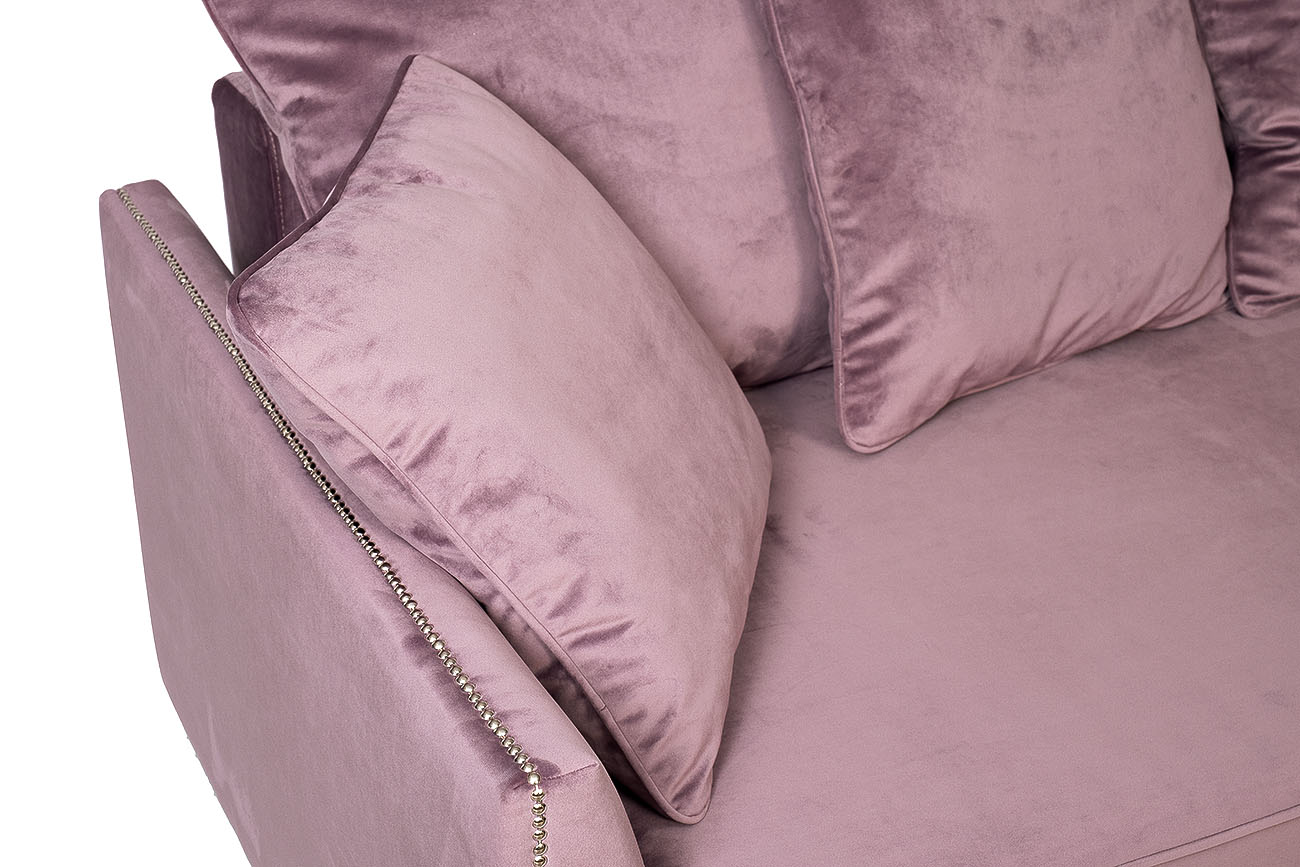 Диван Mores трехместный раскладной, велюр пыльная роза Н-Йорк40