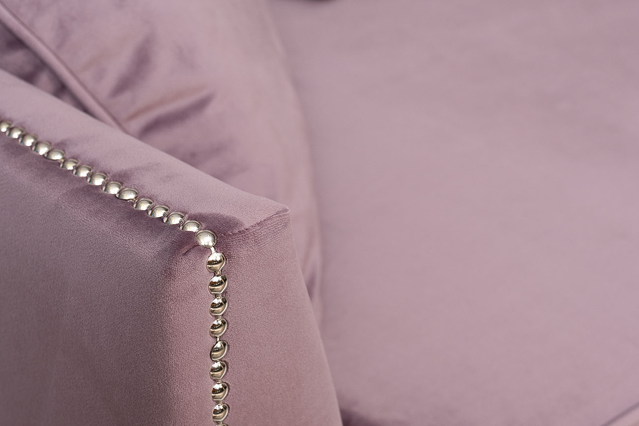 Диван Mores трехместный раскладной, велюр пыльная роза Н-Йорк40