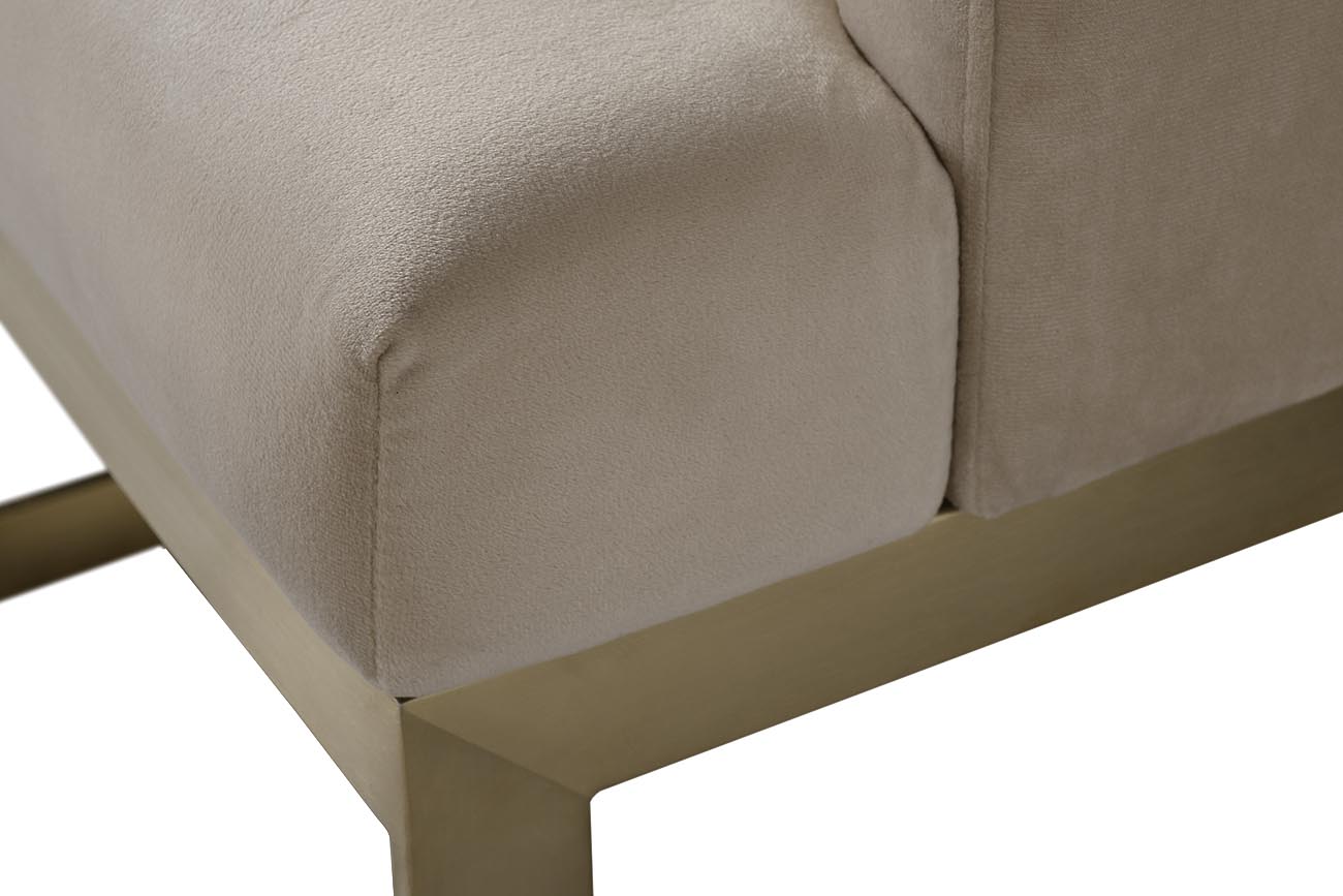 76AR-612GOLD-CR Стул велюр св.бежевый/матовое золото