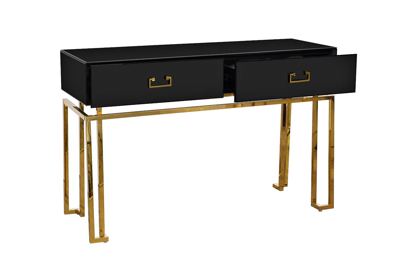 KFG058 Консоль черная 2 ящика 120*42*77см