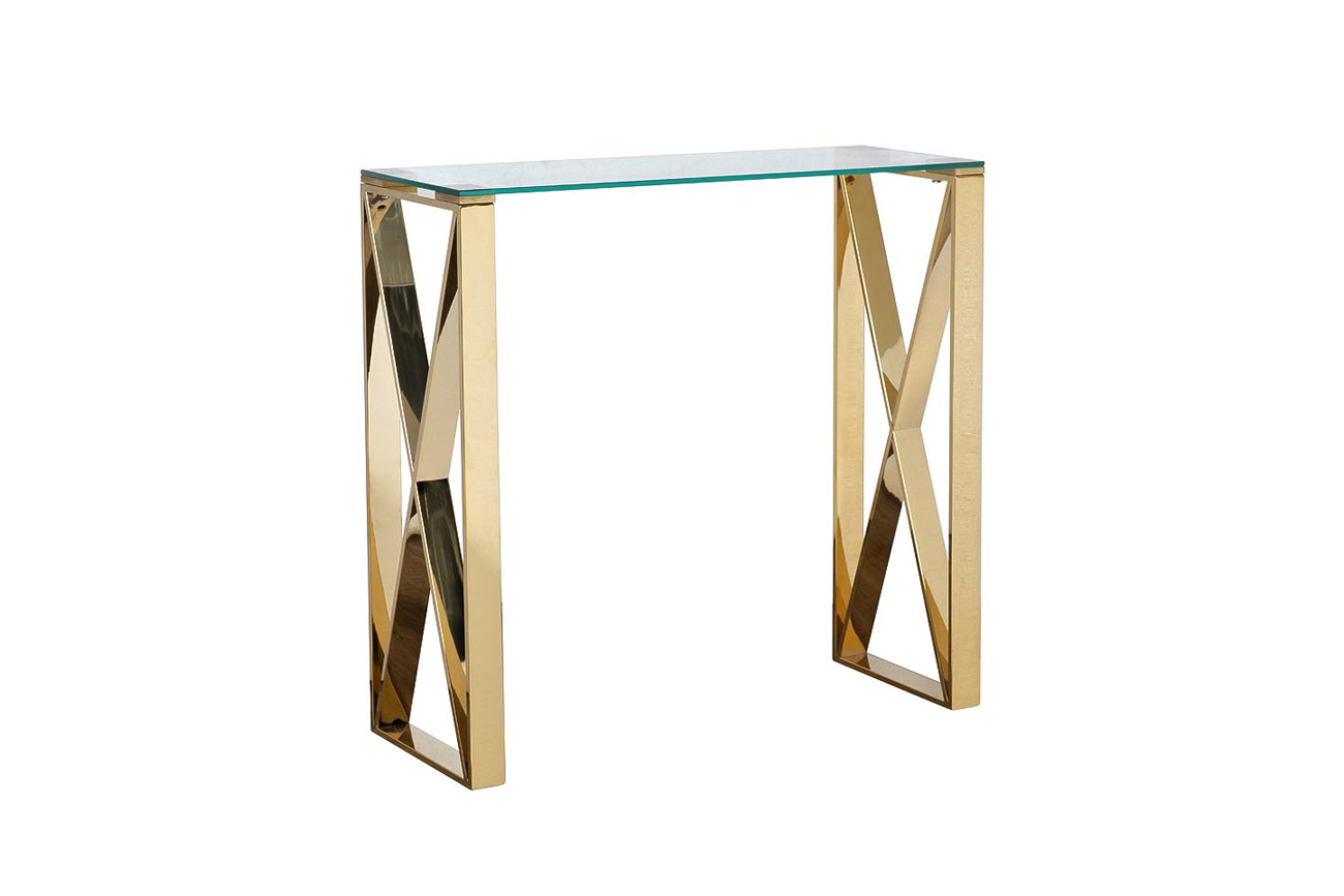47ED-CST008/80GOLD Консоль прозрачное стекло/ золото