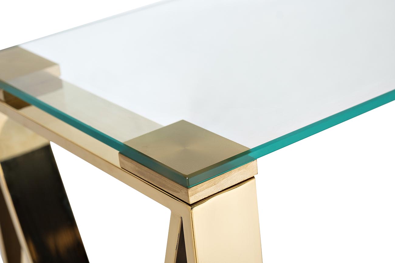 47ED-CST008/80GOLD Консоль прозрачное стекло/ золото