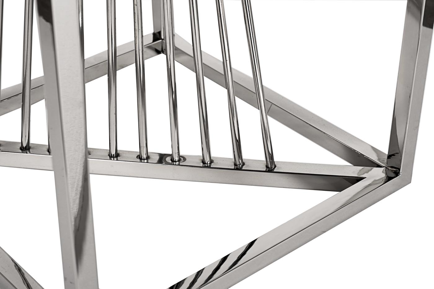 13RXET8082L-SILVER Стол журнальный стекло черн./серебро