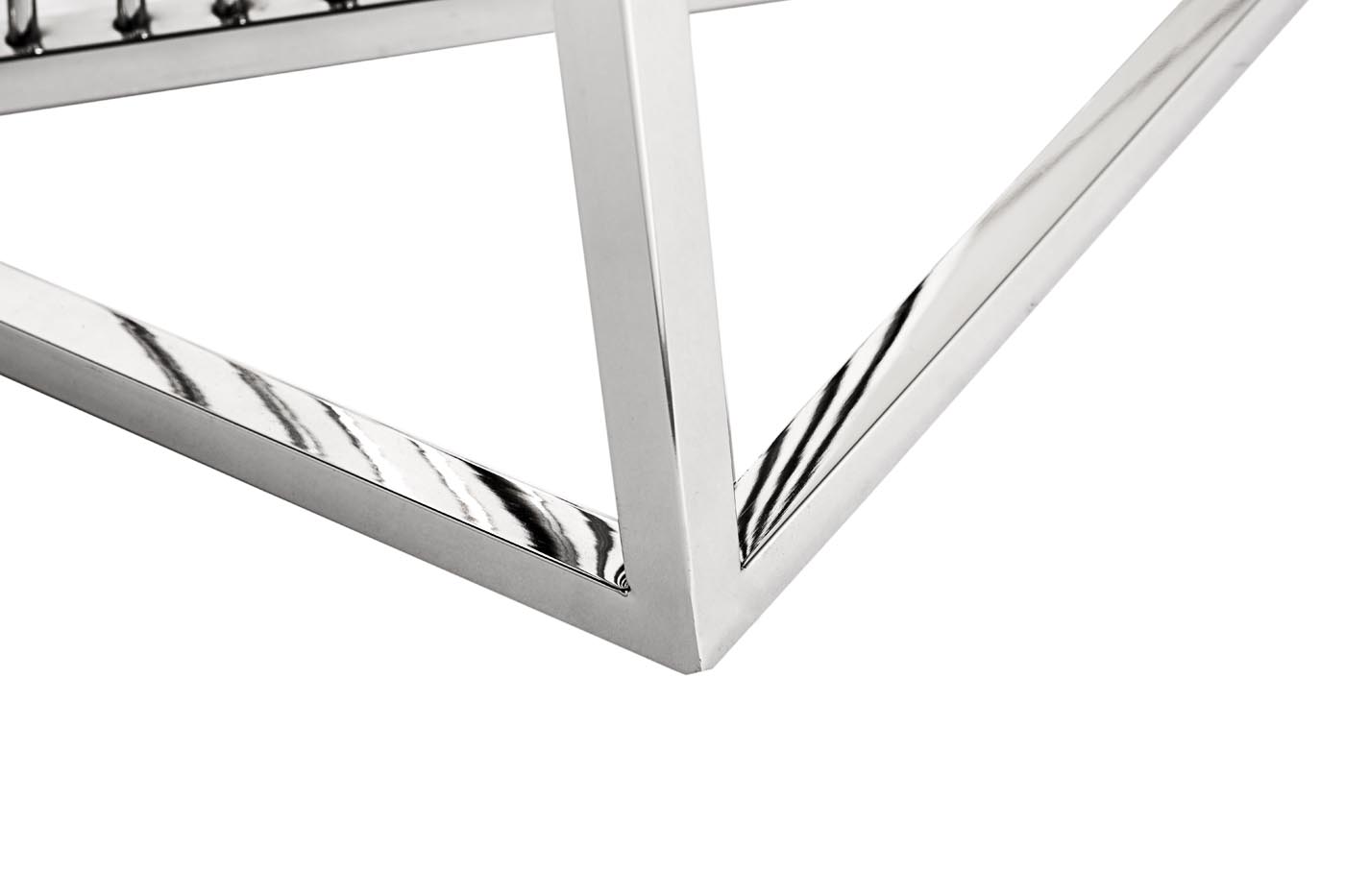 13RXET8082L-SILVER Стол журнальный стекло черн./серебро