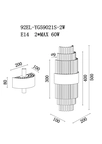 92EL-YG59021S-2W Бра хром, стекло прозрачное