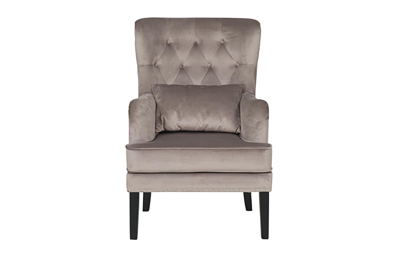 Кресло Rimini, велюр крем-брюле Bel42, с подушкой