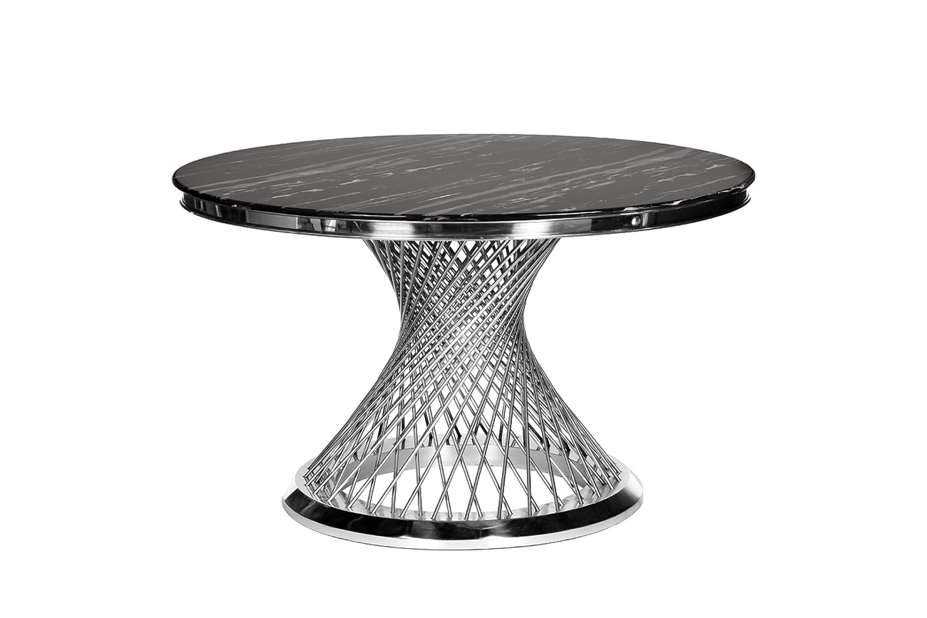 76AR-805STOL/OB-CH Стол обед иск.мрам Nero Alicanto/хром