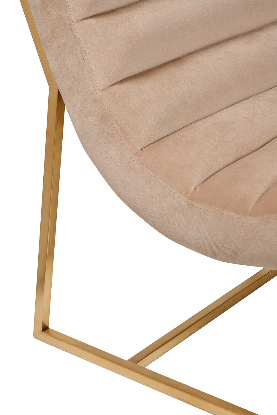 46AS-3039KRES-BEZH Кресло, велюр бежевый/ матовое золото