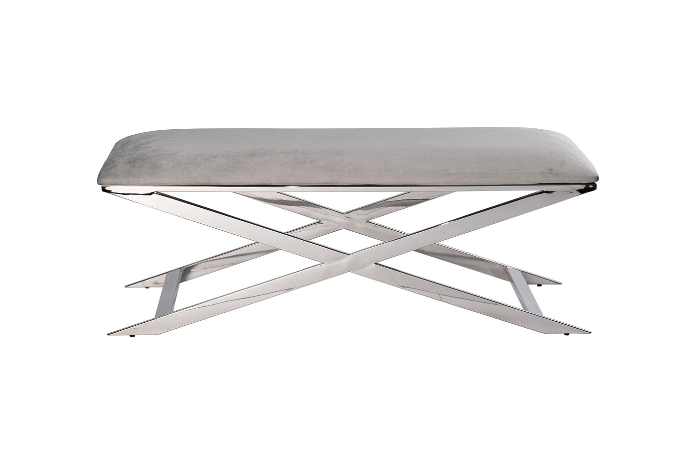 47ED-019BAN-SVSER Банкетка светло-серый велюр/ хром