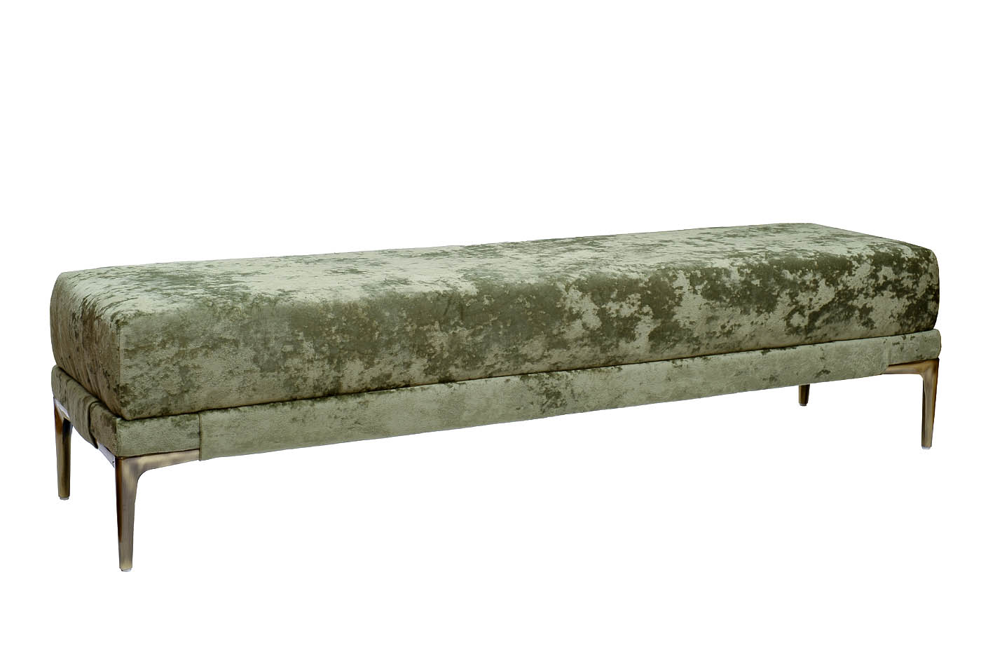 Банкетка Prima на металлических опорах, оливковый Cru35