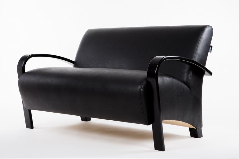 диван Балатон Экокожа черный каркас Венге структура